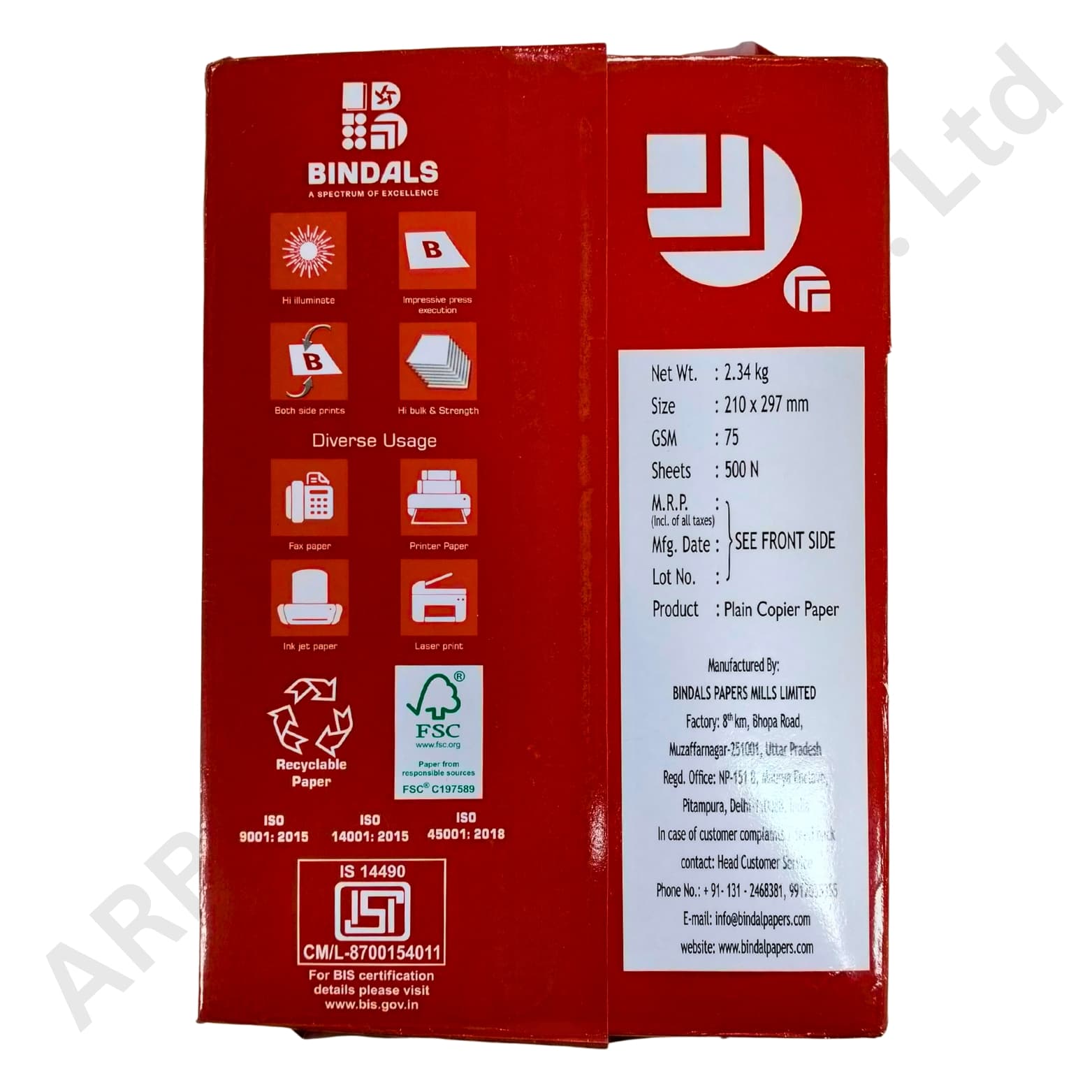 A4 COPIER PAPAER BINDAL 75 GSM (10f73) - Image 4