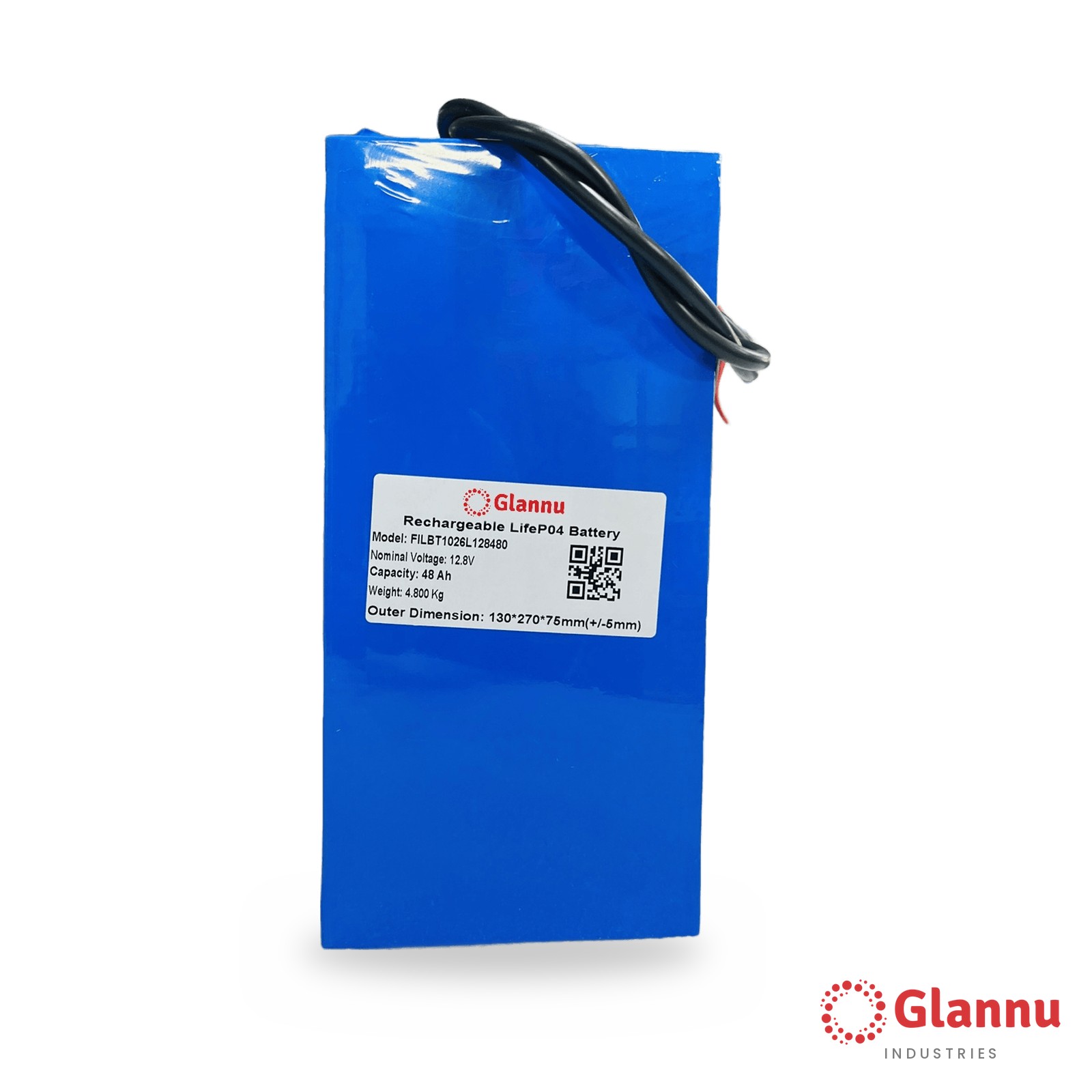 12V 48Ah LiFePO4 Lithium Battery Pack – Glannu 12.8V Soft Pack, 20A BMS (1248) - Image 7