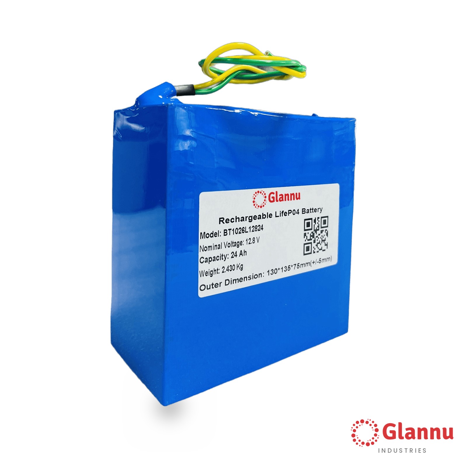 12V 24Ah LiFePO4 Lithium Battery Pack – Glannu 12.8V Soft Pack, 10A BMS (1224) - Image 4