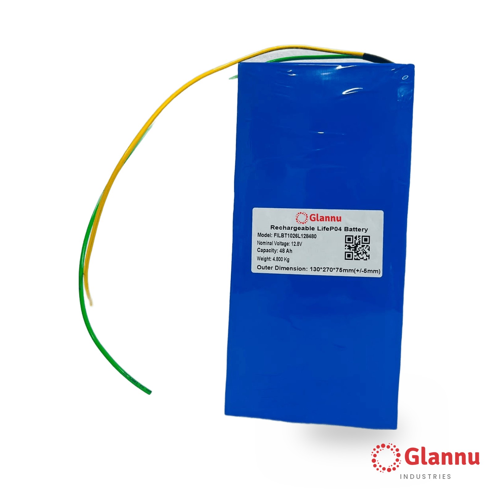 12V 48Ah LiFePO4 Lithium Battery Pack – Glannu 12.8V Soft Pack, 20A BMS (1248) - Image 5