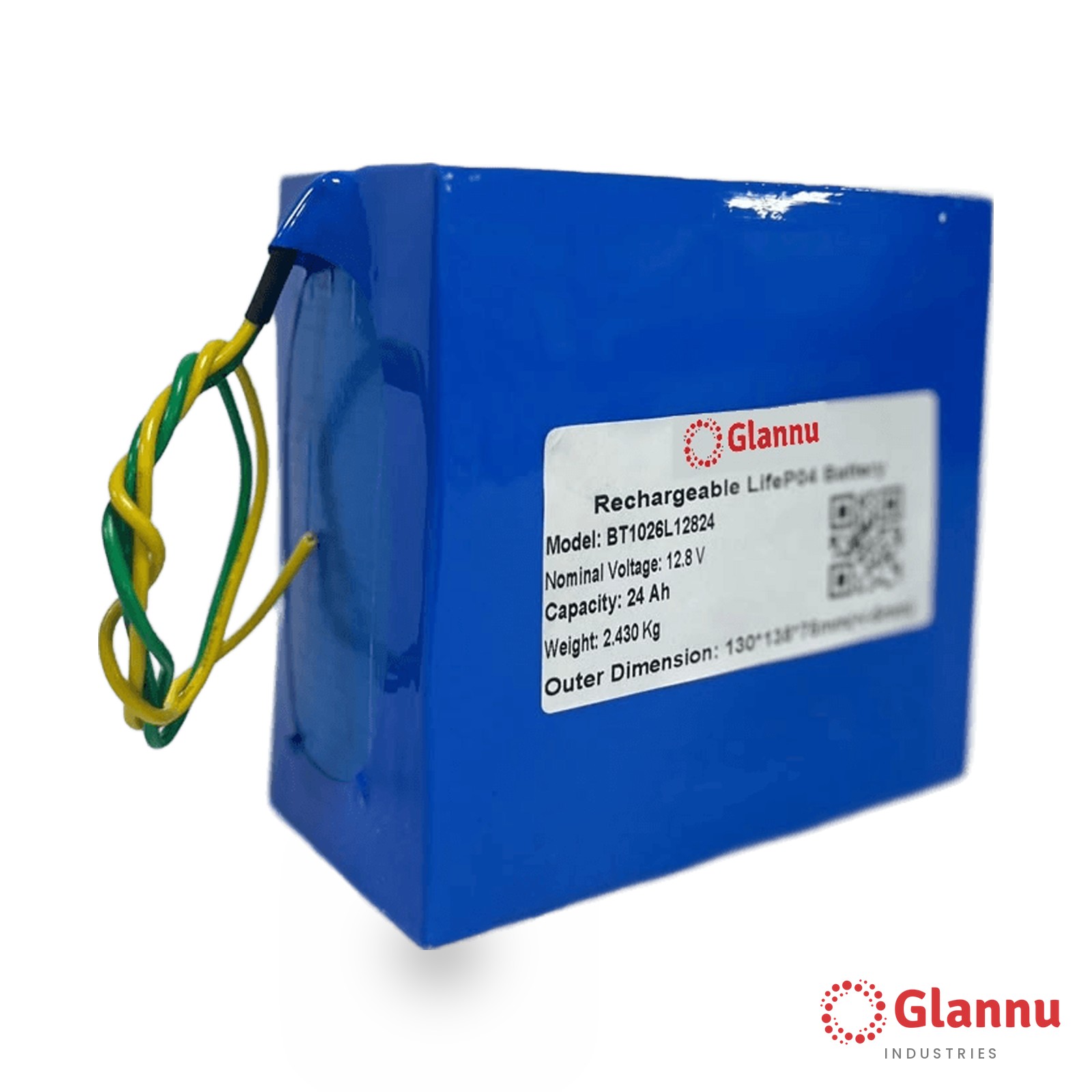 12V 24Ah LiFePO4 Lithium Battery Pack – Glannu 12.8V Soft Pack, 10A BMS (1224) - Image 8