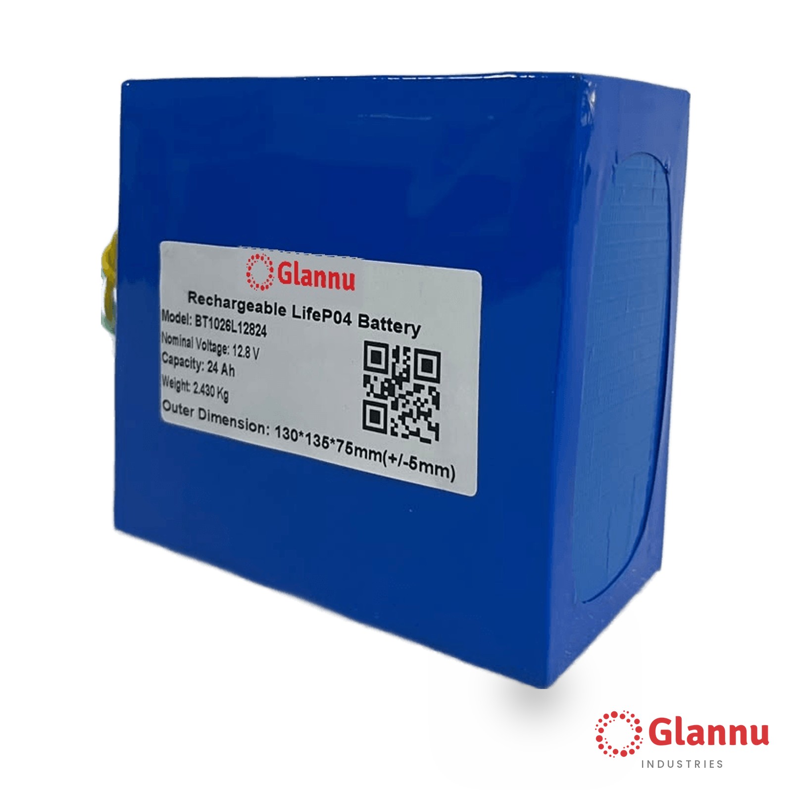 12V 24Ah LiFePO4 Lithium Battery Pack – Glannu 12.8V Soft Pack, 10A BMS (1224) - Image 6