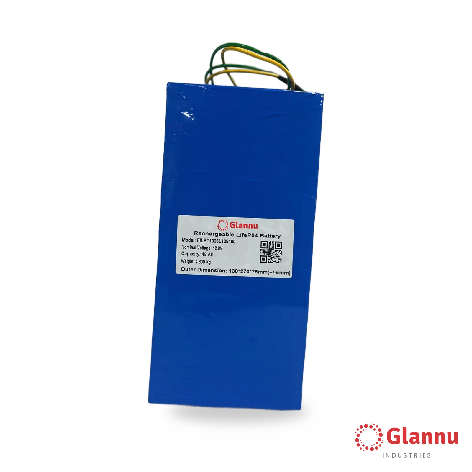 12V 48Ah LiFePO4 Lithium Battery Pack – Glannu 12.8V Soft Pack, 20A BMS (1248) - Image 4