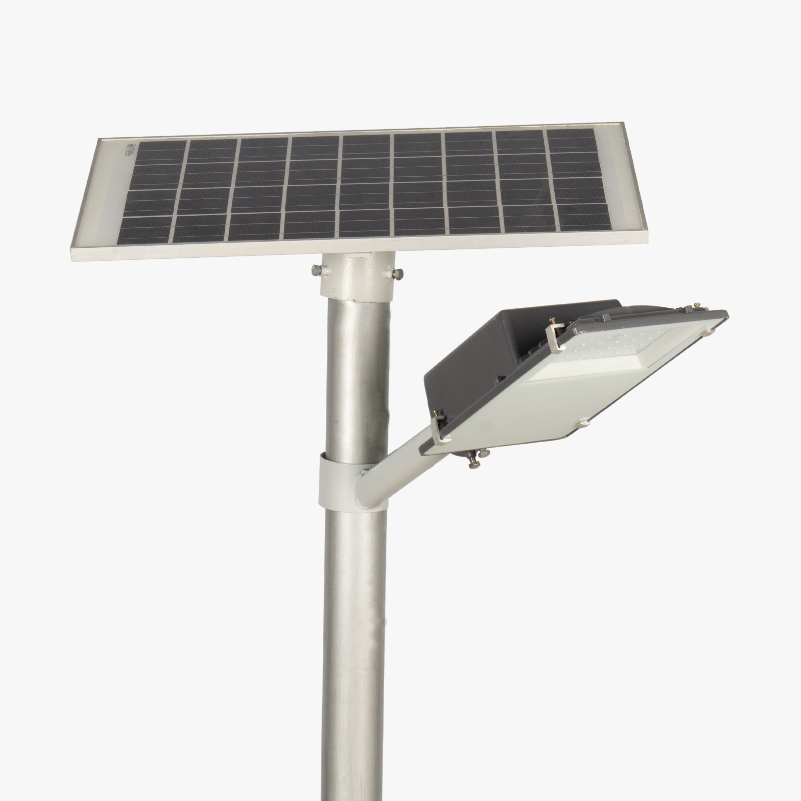 Semi Integrated Solar Street Light Glass Model 7W*2 Watt Light 12.8V 18Ah Battery 50W*2 Solar Panel 3