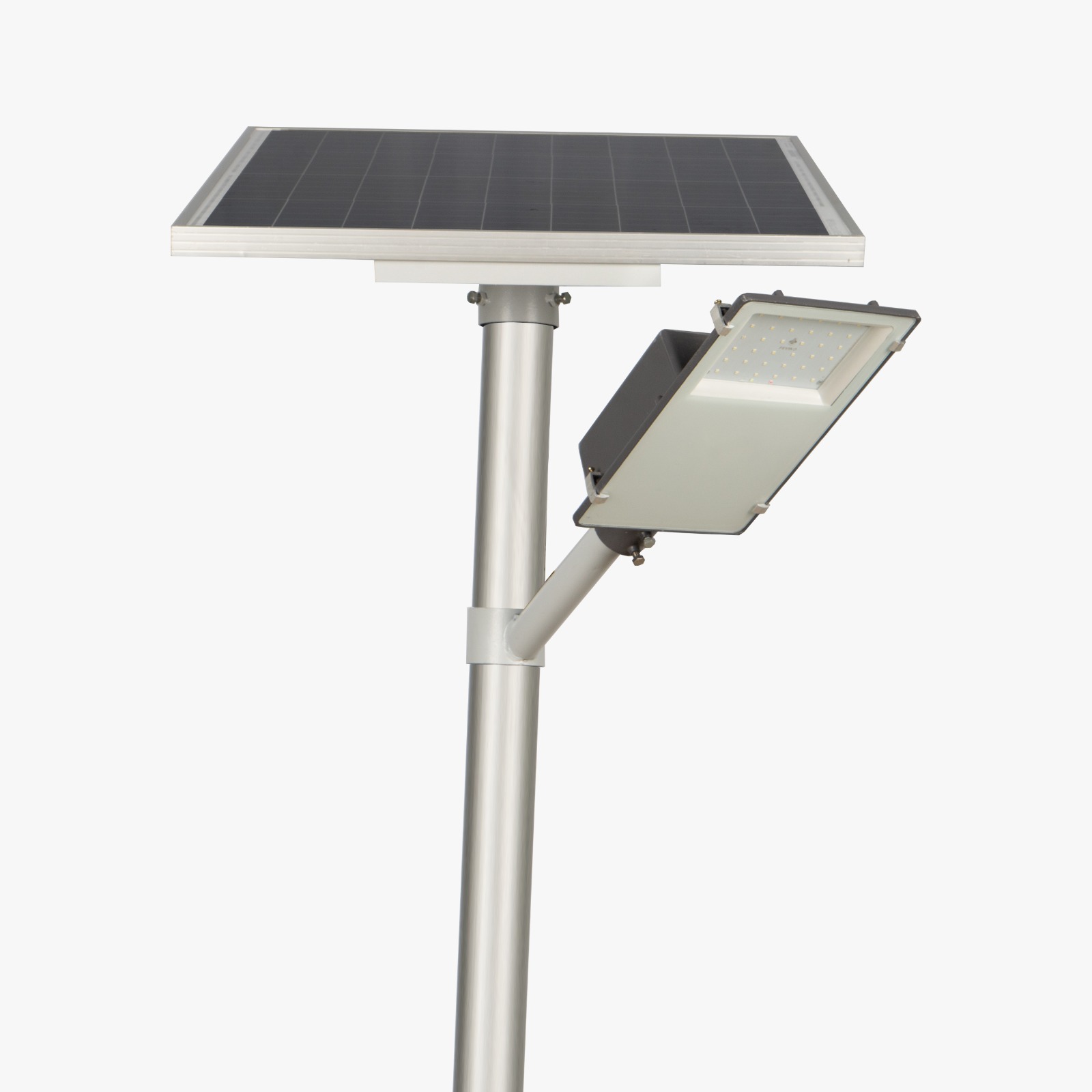 Semi Integrated Solar Street Light Glass Model 15 Watt Light 12.8V 18Ah Battery 50W Solar Panel 2