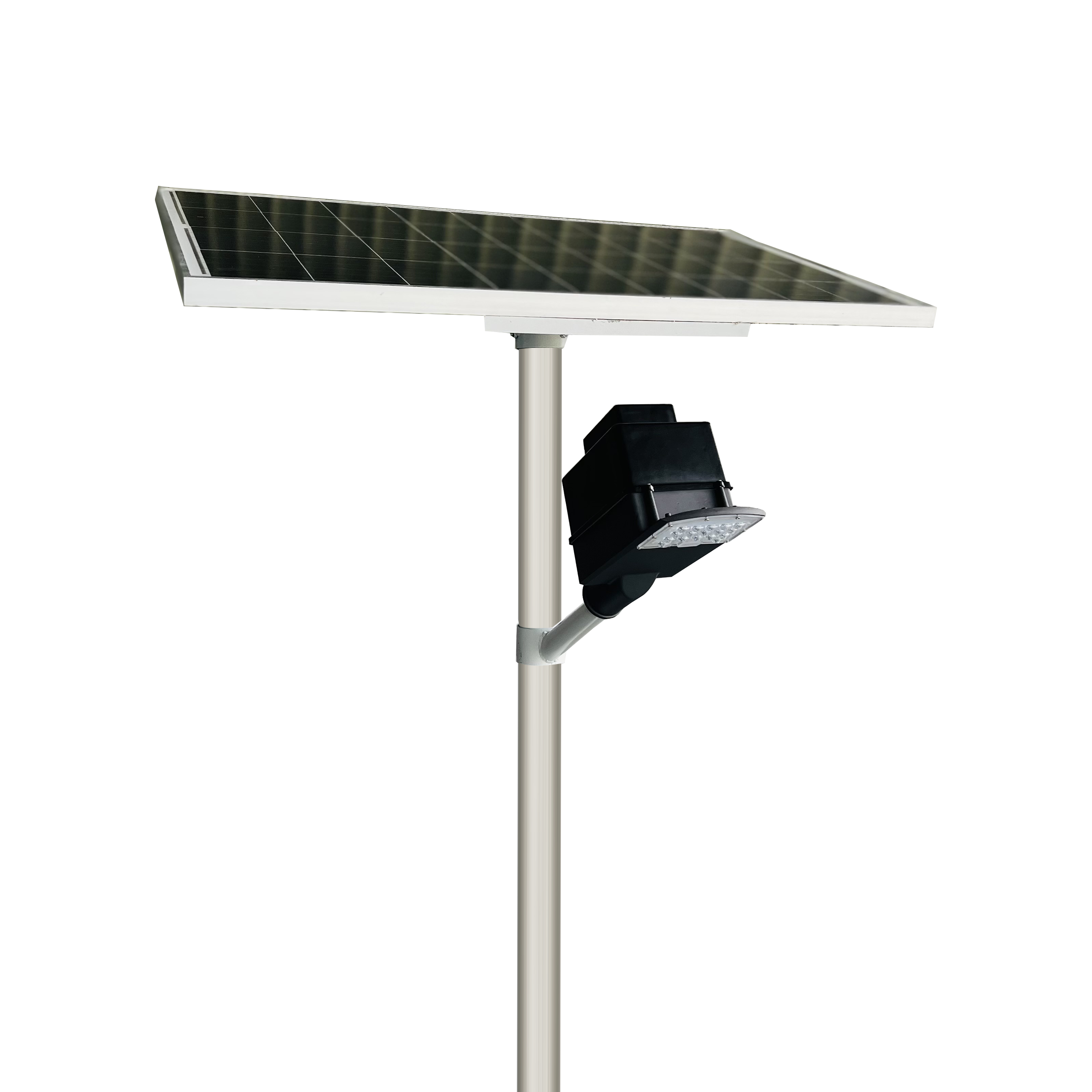 Semi Integrated Hybrid Solar Street Light Lens Model 50 Watt Light 12.8V 48Ah Battery 125W Solar Panel