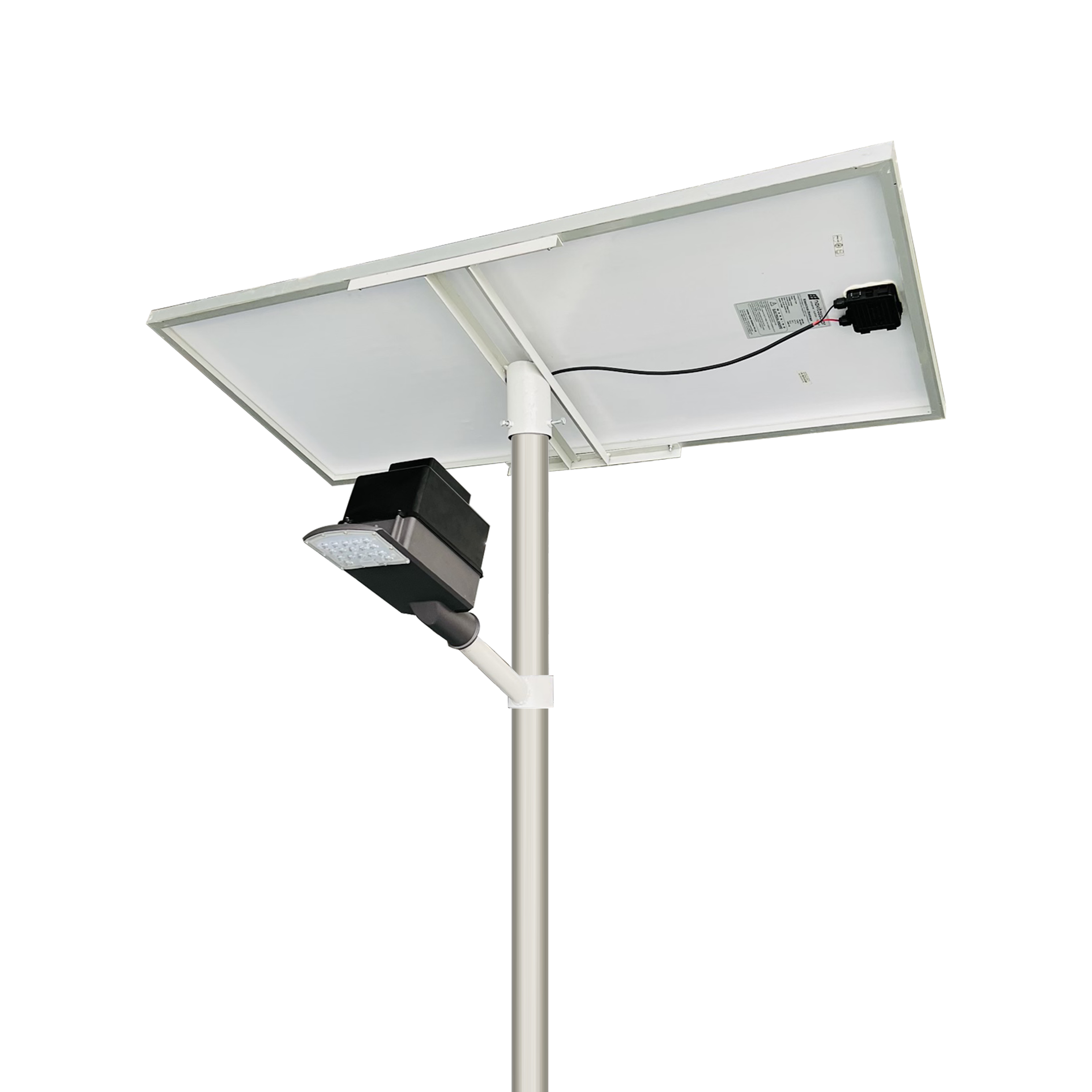 Semi Integrated Hybrid Solar Street Light Lens Model 60 Watt Light 12.8V 54Ah Battery 165W Solar Panel
