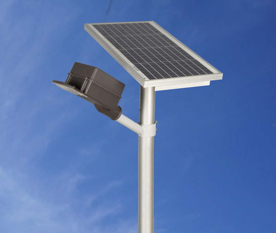 Semi Integrated Solar Street Light Glass Model 7 Watt Light 12.8V 6Ah Battery 30W Solar Panel