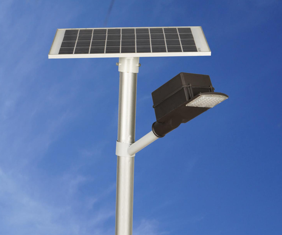 Semi Integrated Solar Street Light Glass Model 18 Watt Light 12.8V 18Ah Battery 50W Solar Panel