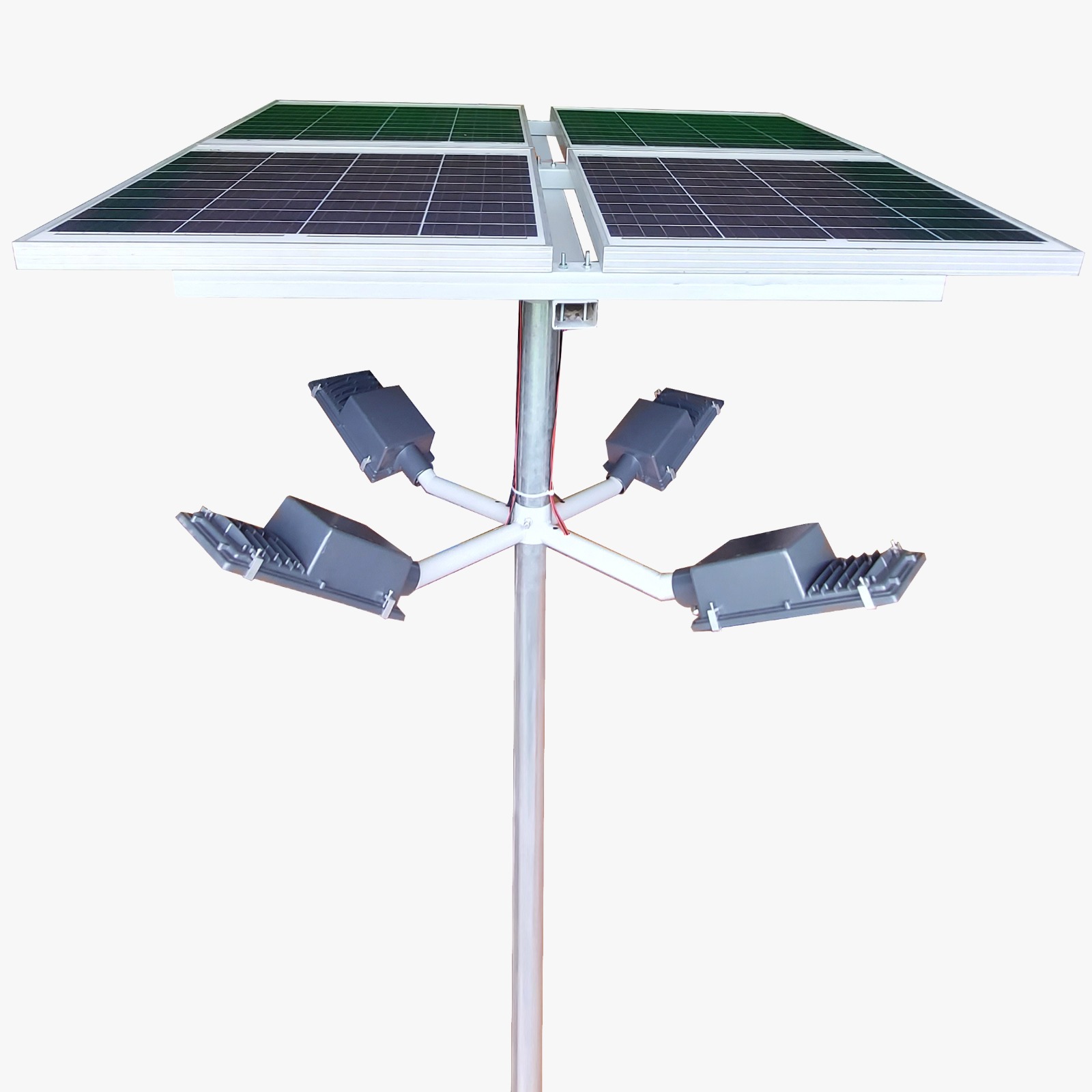 Solar Flood Light High Mast 40W x 5 Light 12.8V 54Ah x 5 Battery 165Wp x 5 Solar Panel (One Day Autonomy)