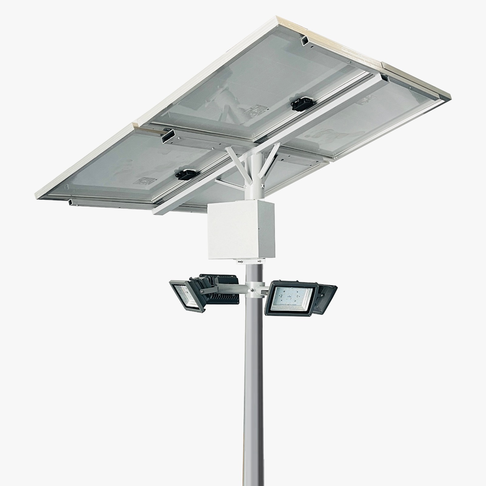 Solar Flood Light High Mast 30W x 2 Light 12.8V 78Ah Battery 165Wp Solar Panel with 6M RO Pole
