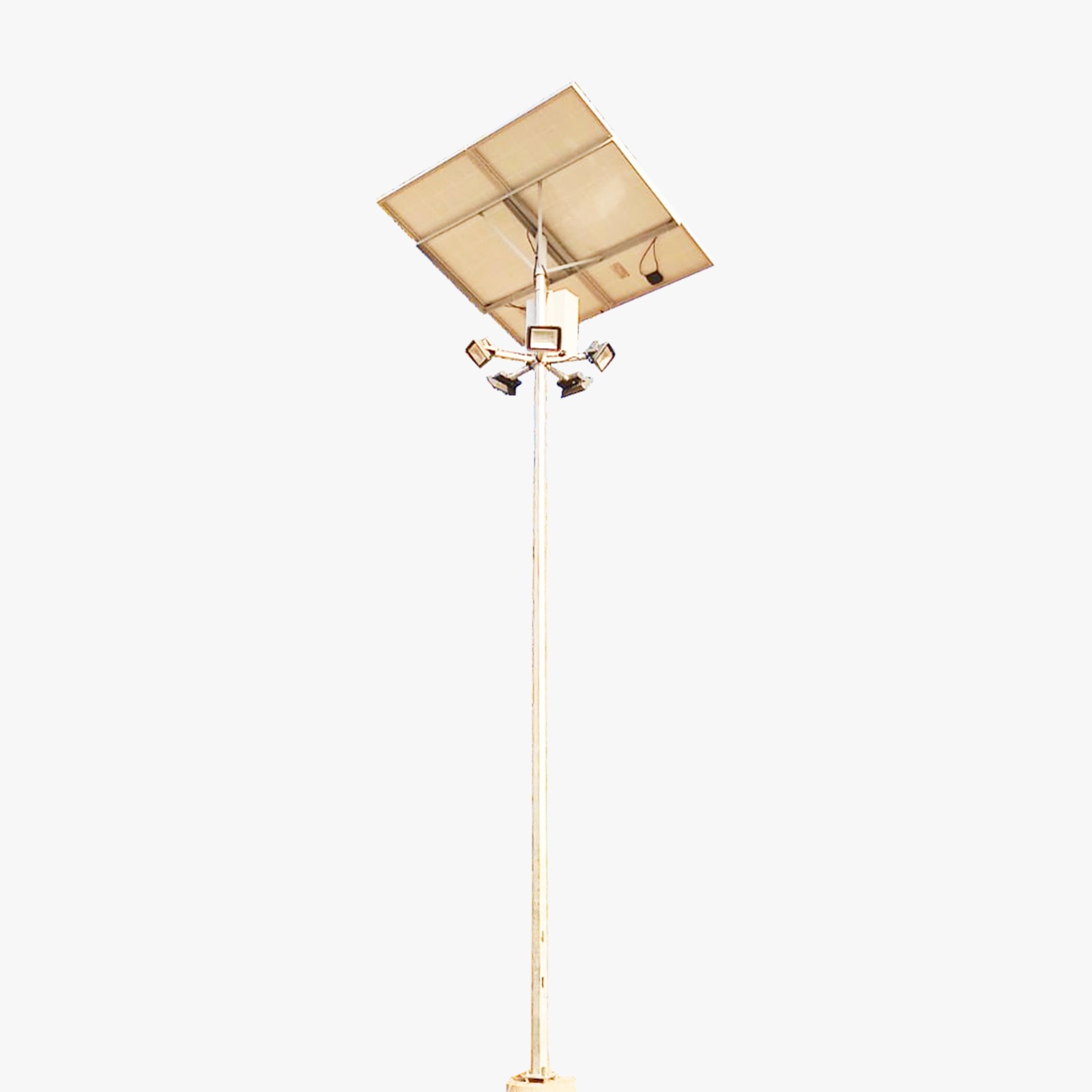 Solar Flood Light High Mast 80W x 6 Light 25.6V 48Ah x 6 Battery 335Wp x 6 Solar Panel (One Day Autonomy)
