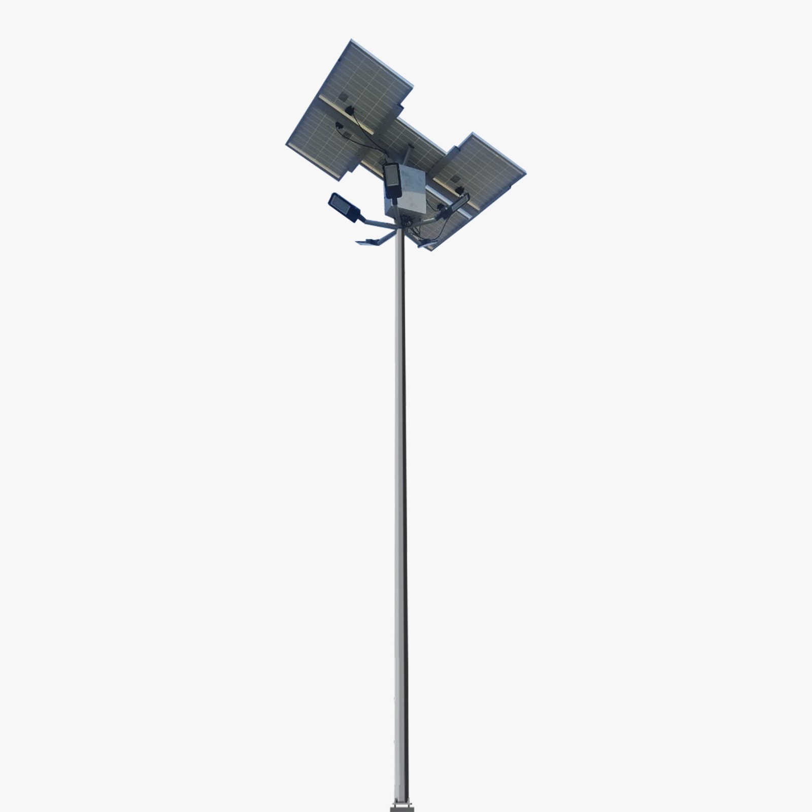 Solar Flood Light High Mast 20W x 4 Light 12.8V 30Ah x 4 Battery 100Wp x 4 Solar Panel (One Day Autonomy) 3