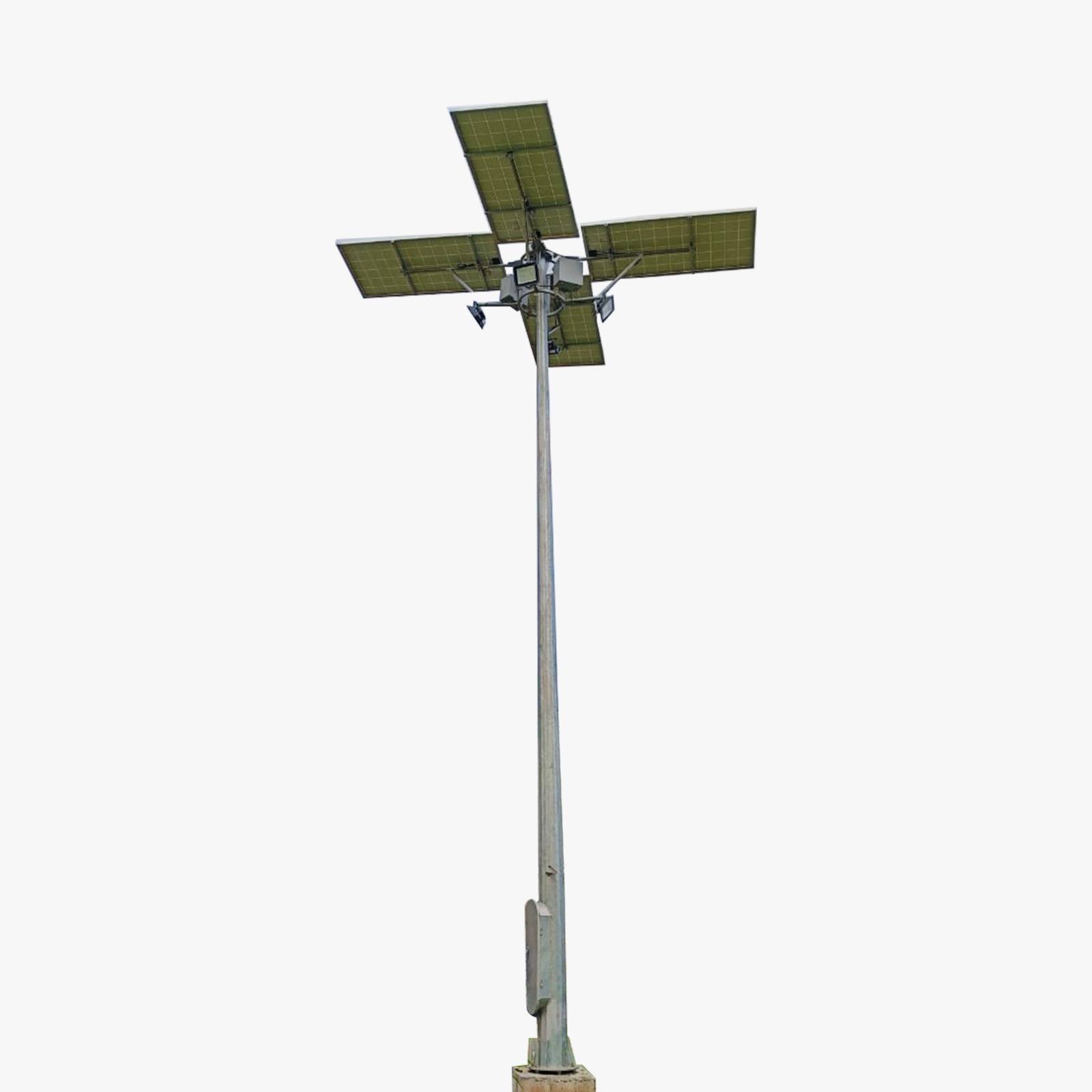 Solar Flood Light High Mast 60W x 6 Light 25.6V 36Ah x 6 Battery 250Wp x 6 Solar Panel (One Day Autonomy)