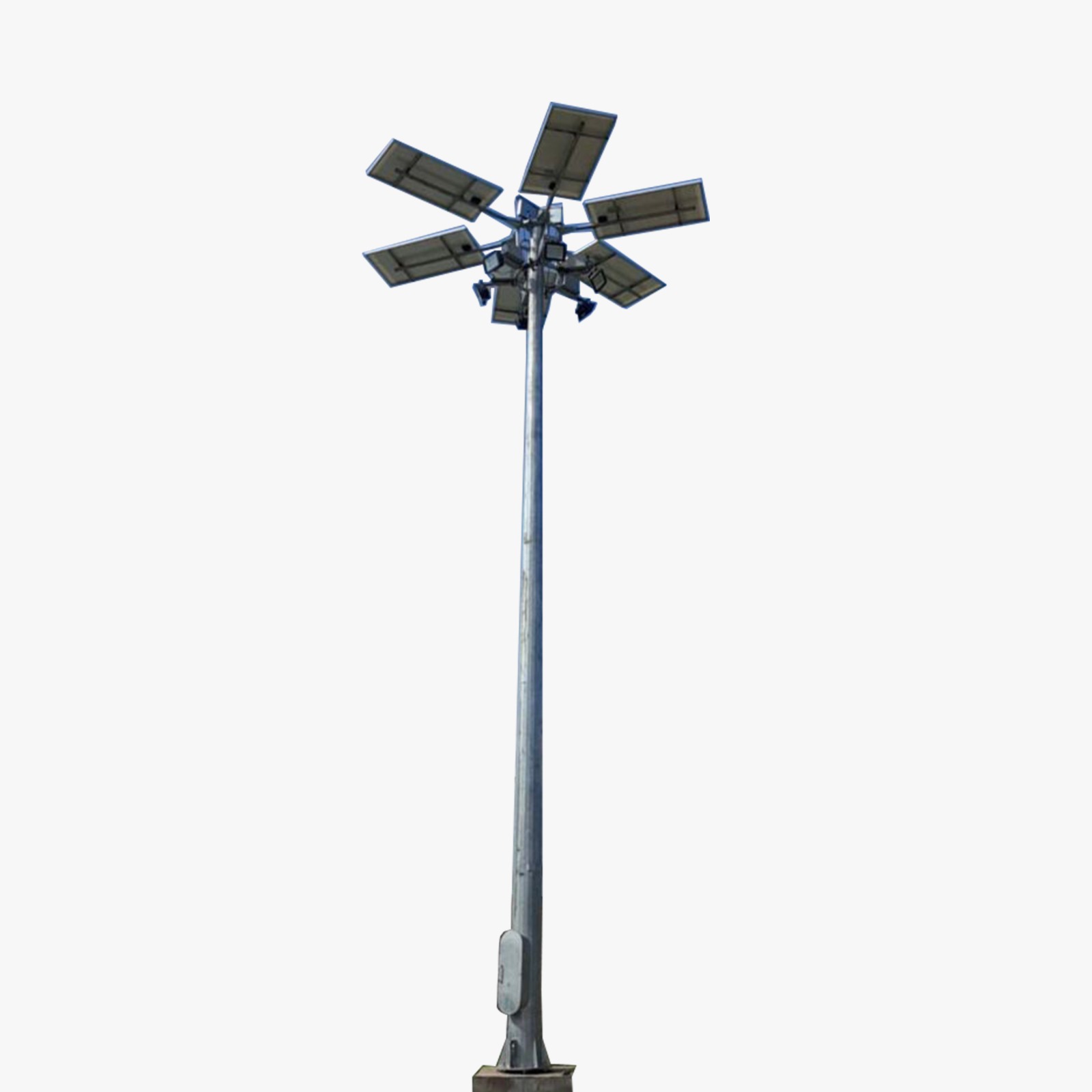Solar Street Light High Mast 30W x 2 Light 12.8V 78Ah Battery 165Wp Solar Panel
