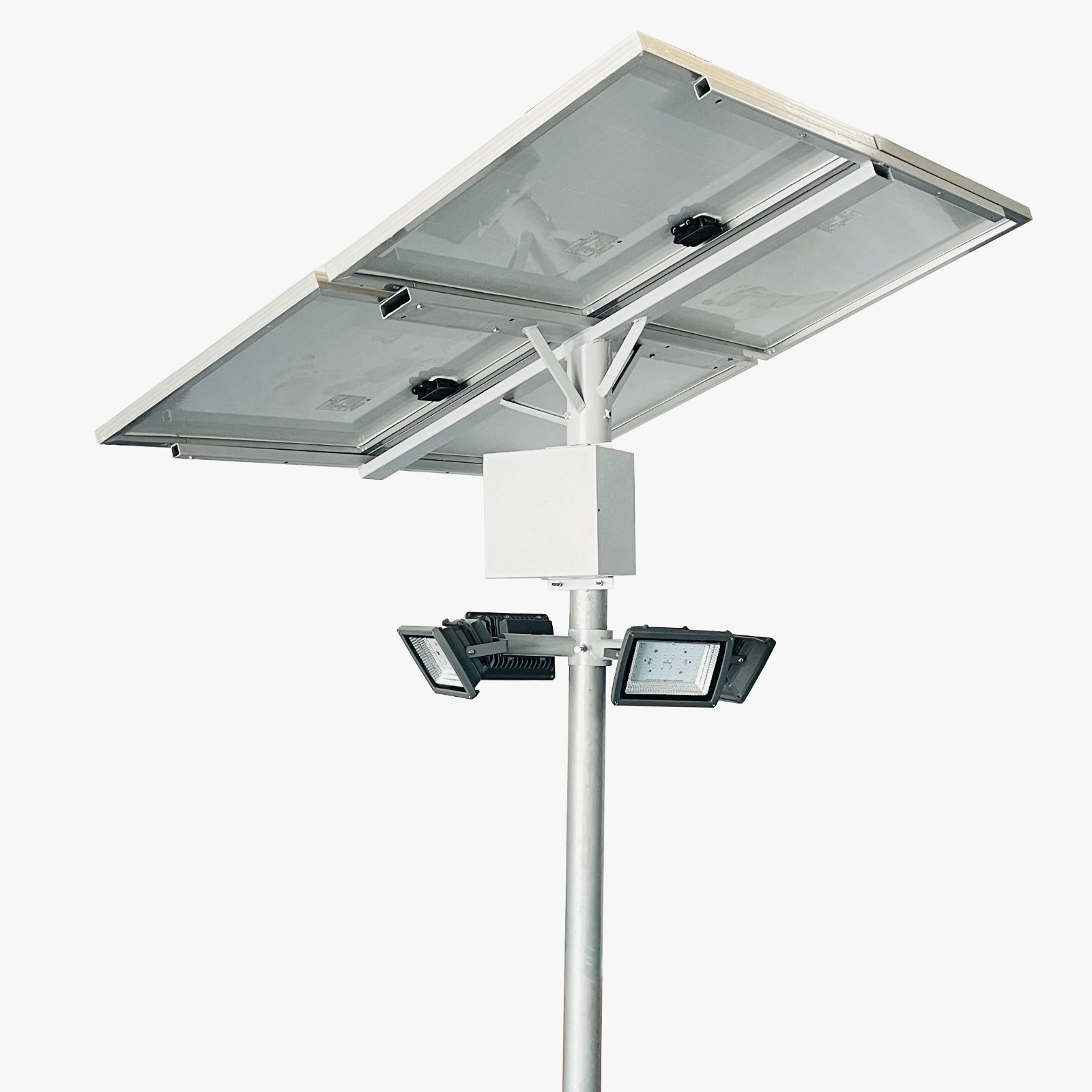 Solar Flood Light High Mast 50W x 5 Light 12.8V 60Ah x 5 Battery 200Wp x 5 Solar Panel (One Day Autonomy)