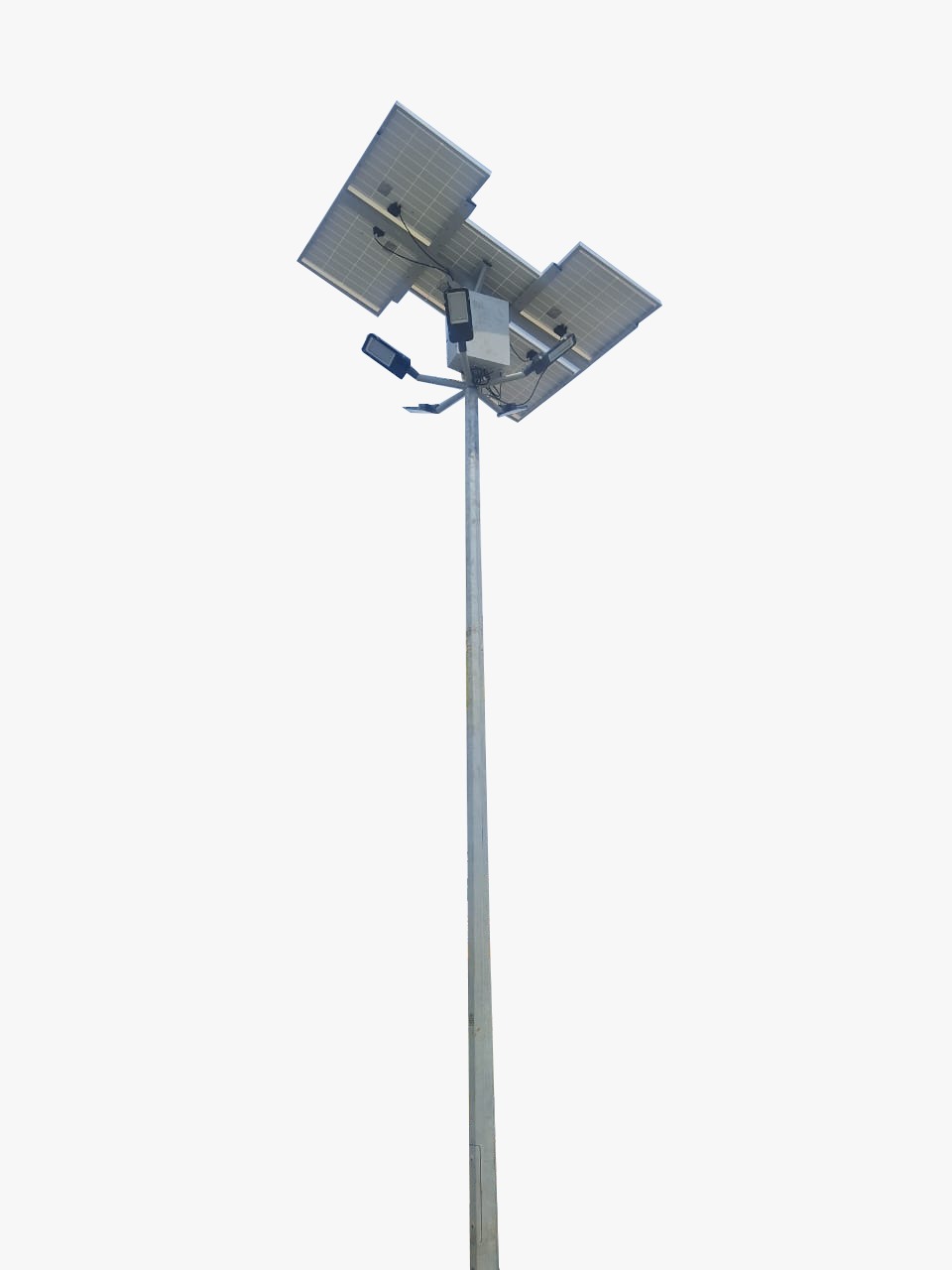 Solar Flood Light High Mast 30W x 4 Light 12.8V 42Ah x 4 Battery 150Wp x 4 Solar Panel (One Day Autonomy) 3
