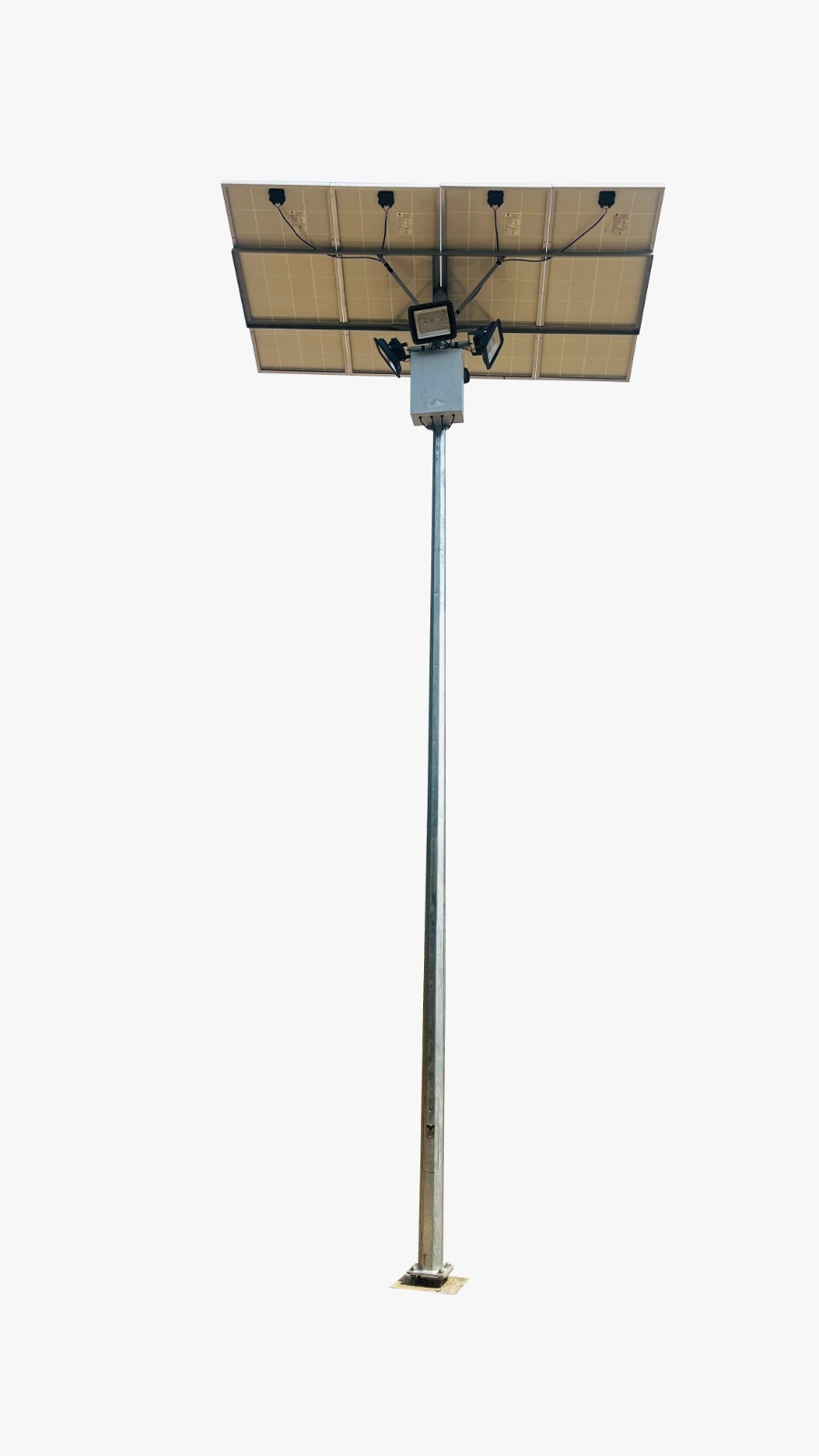 Solar Flood Light High Mast 40W x 4 Light 12.8V 54Ah x 4 Battery 165Wp x 4 Solar Panel (One Day Autonomy) 3