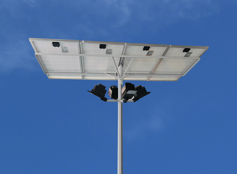 Solar Flood Light High Mast 40W x 4 Light 12.8V 36Ah x 4 Battery 100Wp x 4 Solar Panel 2