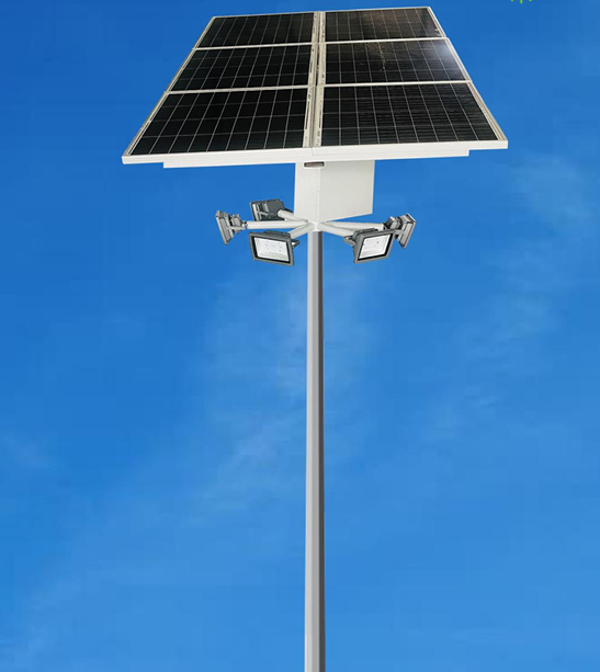 Solar Flood Light High Mast 30W x 2 Light 12.8V 78Ah Battery 165Wp Solar Panel