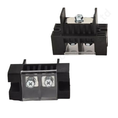 FENCE TERMINAL 100A 1IN-2OUT (BLK) (7f1b)