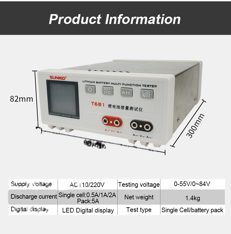 BATTERY CAPACITY TESTER SUNKKO T-681 (84V) (811a) - Image 6