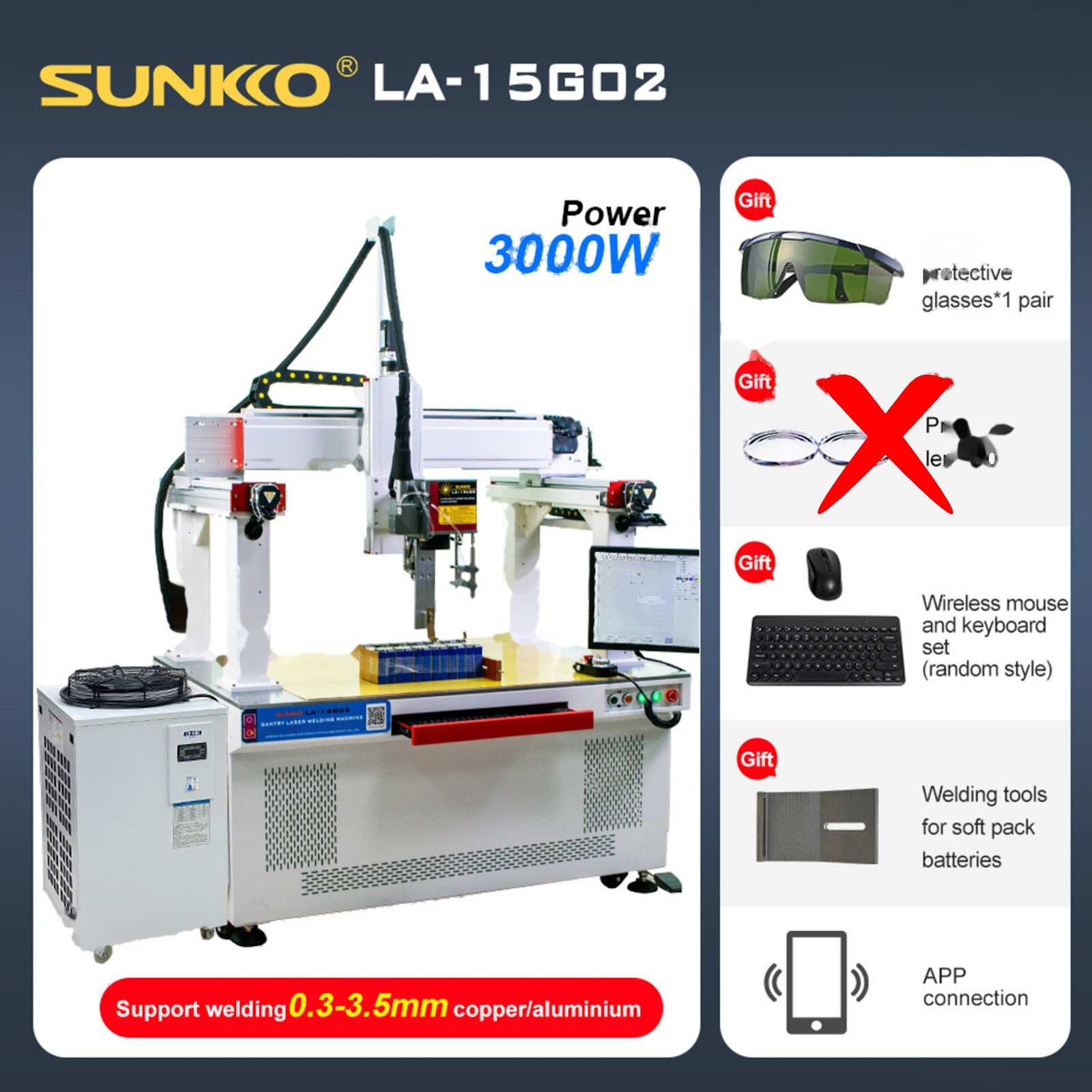 LASER WELDING MACHINE SUNKKO LA-15G02 3K WATT (b2f9) - Image 3
