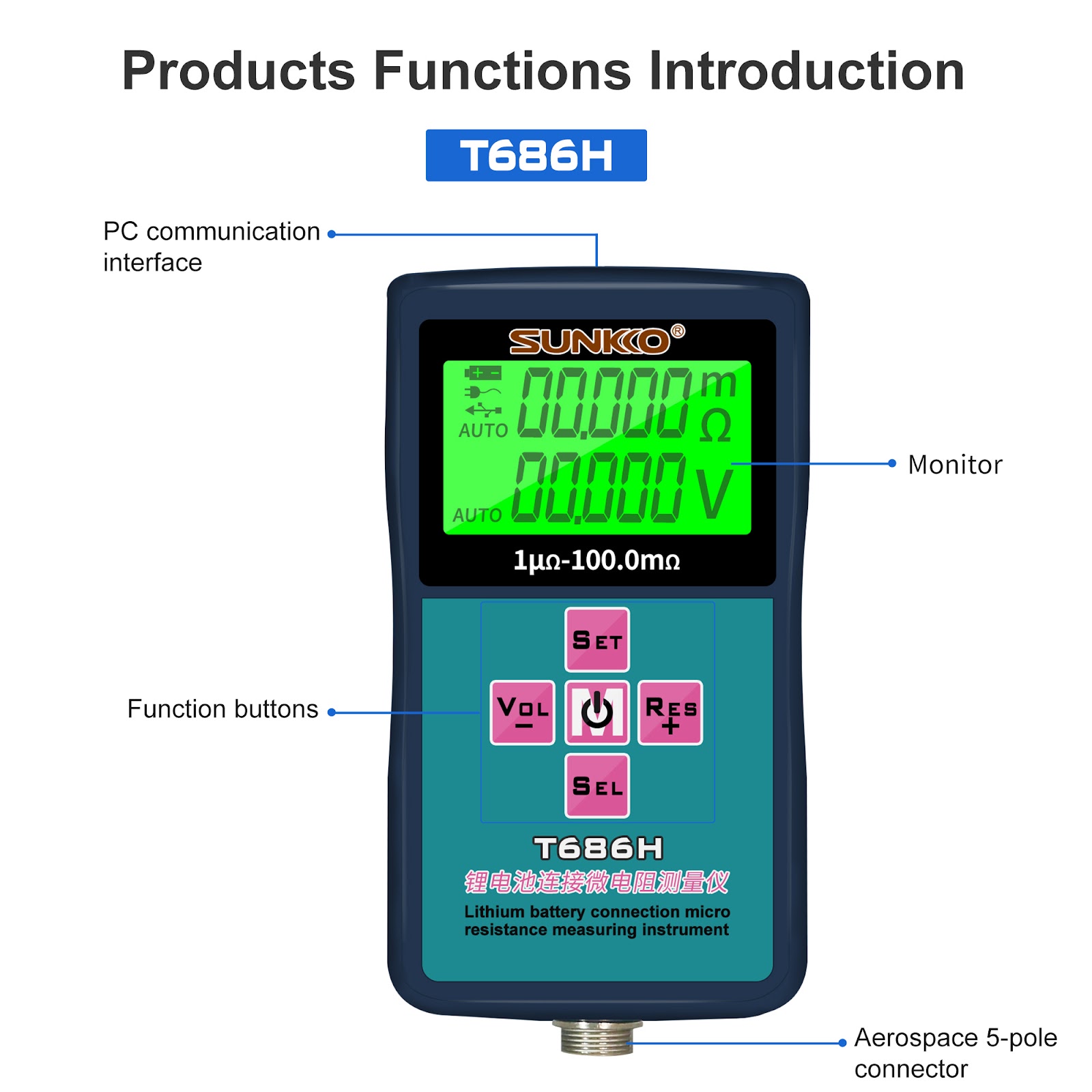 INTERNAL RESISTANCE TESTER SUNKKO T686H (b30f) - Image 4