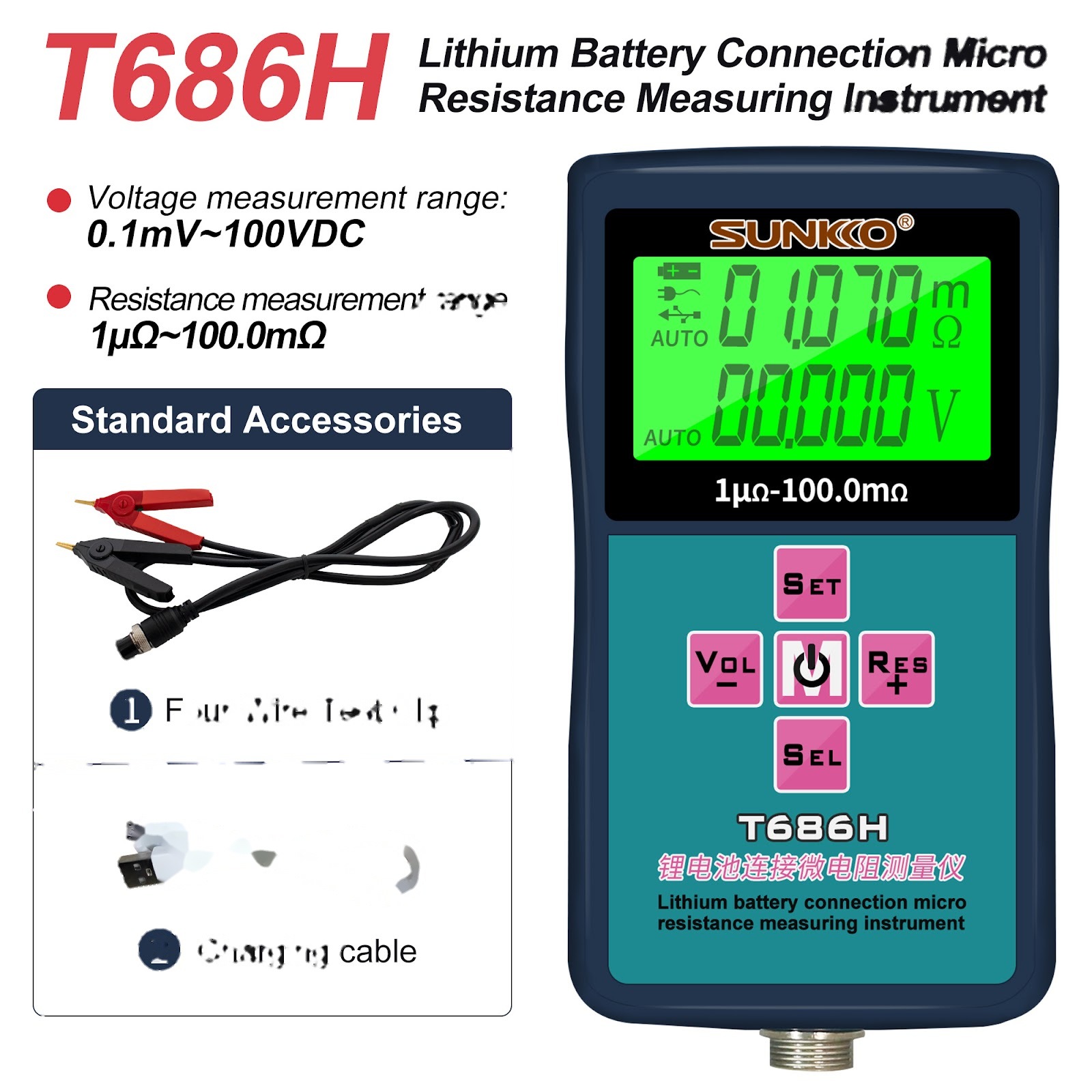 INTERNAL RESISTANCE TESTER SUNKKO T686H (b30f) - Image 6