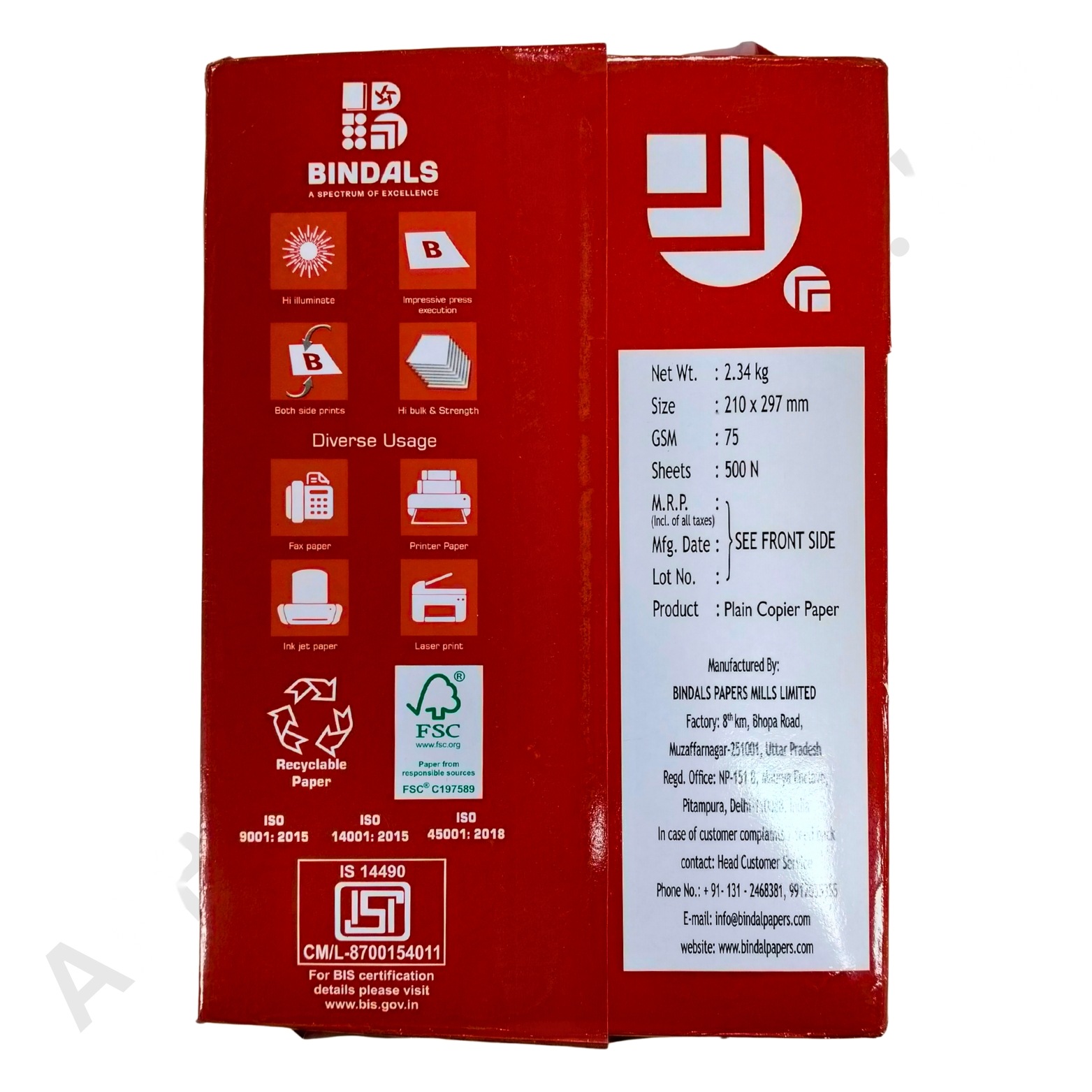A4 COPIER PAPAER BINDAL 75 GSM (10f73) - Image 5